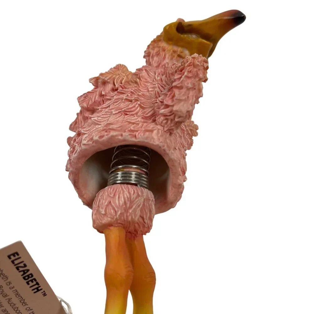 Vintage Pink Flamingo Bird Elizabeth 6.5" Bobblehead Tropical Funny Collectible - Picture 7 of 11